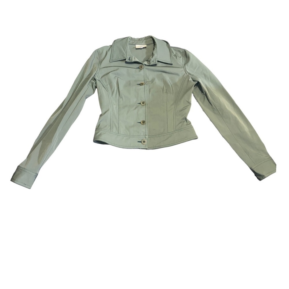 Size 6 Cache Green Long Sleeve Jacket Cropped